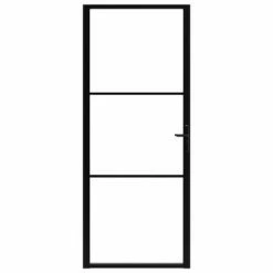 VidaXL Porte intérieure Verre ESG et aluminium 93x201,5 cm Noir 10 VidaXL Porte intérieure Verre ESG et aluminium 93x201,5 cm Noir -Matériaux de construction Soldes image 3 151200