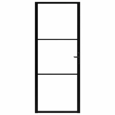 VidaXL Porte intérieure Verre ESG et aluminium 93x201,5 cm Noir 5 VidaXL Porte intérieure Verre ESG et aluminium 93x201,5 cm Noir – Image 3