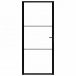 VidaXL Porte intérieure Verre ESG et aluminium 102,5x201,5 cm Noir 10 VidaXL Porte intérieure Verre ESG et aluminium 102,5x201,5 cm Noir -Matériaux de construction Soldes image 3 151201