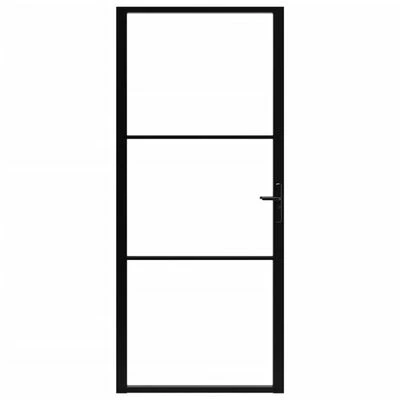 VidaXL Porte intérieure Verre ESG et aluminium 102,5x201,5 cm Noir 5 VidaXL Porte intérieure Verre ESG et aluminium 102,5x201,5 cm Noir – Image 3