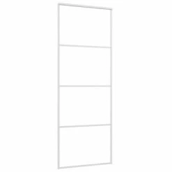 VidaXL Porte coulissante Verre ESG et aluminium 76x205 cm Blanc -Matériaux de construction Soldes image 3 151656