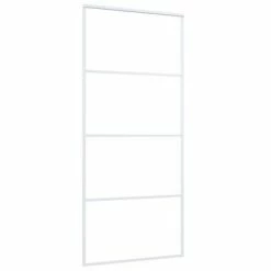 VidaXL Porte coulissante Verre ESG et aluminium 90x205 cm Blanc -Matériaux de construction Soldes image 3 151660