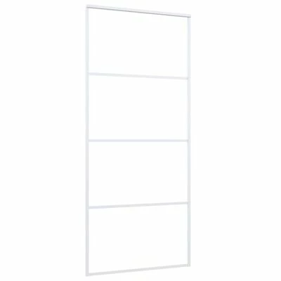 VidaXL Porte coulissante Verre ESG dépoli et aluminium 90x205 cm Blanc 5 VidaXL Porte coulissante Verre ESG dépoli et aluminium 90x205 cm Blanc – Image 3