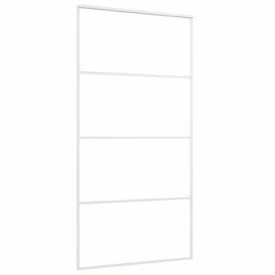 VidaXL Porte coulissante Verre ESG et aluminium 102,5x205 cm Blanc 5 VidaXL Porte coulissante Verre ESG et aluminium 102,5x205 cm Blanc – Image 3