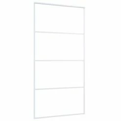 VidaXL Porte coulissante Verre ESG dépoli aluminium 102,5x205 cm Blanc -Matériaux de construction Soldes image 3 151665