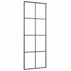 VidaXL Porte coulissante Noir 76x205 cm Verre ESG et aluminium -Matériaux de construction Soldes image 3 151666