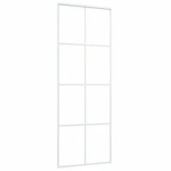 VidaXL Porte coulissante Verre ESG et aluminium 76x205 cm Blanc -Matériaux de construction Soldes image 3 151668