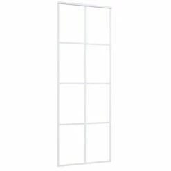 VidaXL Porte coulissante Verre ESG dépoli et aluminium 76x205 cm Blanc -Matériaux de construction Soldes image 3 151669