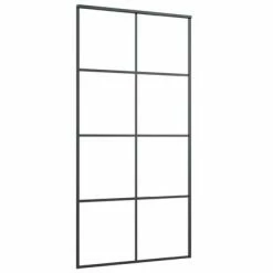 VidaXL Porte coulissante Noir 102,5x205 cm Verre ESG et aluminium -Matériaux de construction Soldes image 3 151674