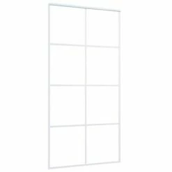 VidaXL Porte coulissante Verre ESG et aluminium 102,5x205 cm Blanc -Matériaux de construction Soldes image 3 151676