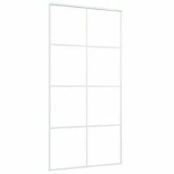 VidaXL Porte coulissante Verre ESG dépoli aluminium 102,5x205 cm Blanc -Matériaux de construction Soldes image 3 151677