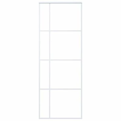 VidaXL Porte coulissante Verre ESG et aluminium 76x205 cm Blanc 5 VidaXL Porte coulissante Verre ESG et aluminium 76x205 cm Blanc – Image 3