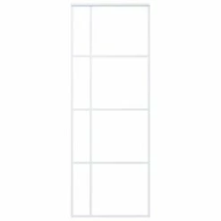 VidaXL Porte coulissante Verre ESG dépoli et aluminium 76x205 cm Blanc -Matériaux de construction Soldes image 3 151681