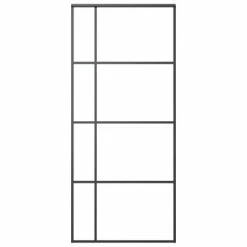 VidaXL Porte coulissante Verre ESG dépoli et aluminium 90x205 cm Noir -Matériaux de construction Soldes image 3 151683