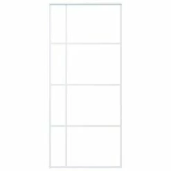 VidaXL Porte coulissante Verre ESG dépoli et aluminium 90x205 cm Blanc -Matériaux de construction Soldes image 3 151685