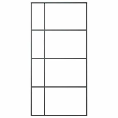 VidaXL Porte coulissante Verre ESG et aluminium 102,5x205 cm Noir 5 VidaXL Porte coulissante Verre ESG et aluminium 102,5x205 cm Noir – Image 3