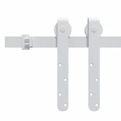 VidaXL Mini kit porte coulissante grange Acier au carbone Blanc 152 cm -Matériaux de construction Soldes image 3 151692