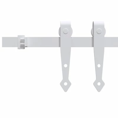 VidaXL Mini kit porte coulissante grange Acier au carbone Blanc 122 cm 5 VidaXL Mini kit porte coulissante grange Acier au carbone Blanc 122 cm – Image 3