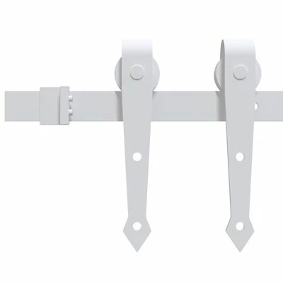 VidaXL Kit de quincaillerie de porte coulissante 200 cm Acier Blanc 5 VidaXL Kit de quincaillerie de porte coulissante 200 cm Acier Blanc – Image 3