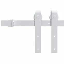VidaXL Kit de quincaillerie de porte coulissante 183 cm Acier Blanc -Matériaux de construction Soldes image 3 151708