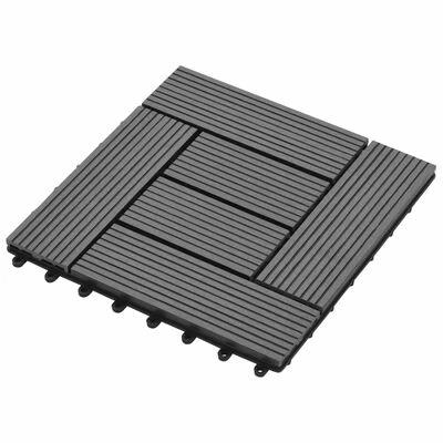 VidaXL Carreaux de terrasse 22 pcs 30 x 30 cm 2 m² WPC Gris 5 VidaXL Carreaux de terrasse 22 pcs 30 x 30 cm 2 m² WPC Gris – Image 3