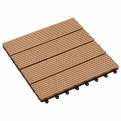 VidaXL Carreaux de terrasse 22 pcs 30 x 30 cm 2 m² WPC Teck -Matériaux de construction Soldes image 3 277801