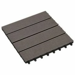 VidaXL Carreaux de terrasse 22 pcs 30 x 30 cm 2 m² WPC Marron foncé -Matériaux de construction Soldes image 3 277802