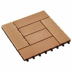 VidaXL Carreaux de terrasse 22 pcs 30 x 30 cm 2 m² WPC Teck -Matériaux de construction Soldes image 3 277804