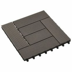 VidaXL Carreaux de terrasse 22 pcs 30 x 30 cm 2 m² WPC Marron foncé -Matériaux de construction Soldes image 3 277805