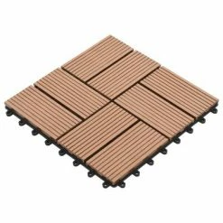 VidaXL Carreaux de terrasse 22 pcs 30 x 30 cm 2 m² WPC Marron -Matériaux de construction Soldes image 3 277806