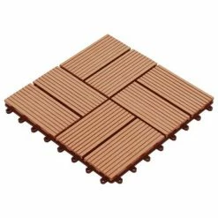 VidaXL Carreaux de terrasse 22 pcs 30 x 30 cm 2 m² WPC Teck -Matériaux de construction Soldes image 3 277809