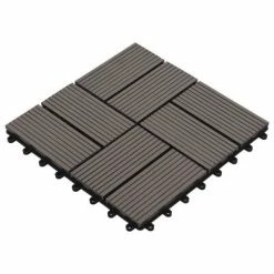 VidaXL Carreaux de terrasse 22 pcs 30 x 30 cm 2 m² WPC Marron foncé -Matériaux de construction Soldes image 3 277810