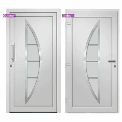 VidaXL Porte d'entrée Blanc 88x200 cm 5 VidaXL Porte d'entrée Blanc 88x200 cm – Image 3