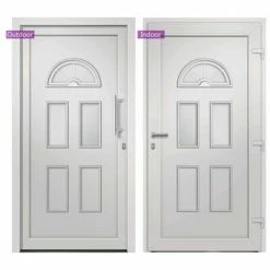 VidaXL Porte d'entrée Blanc 88x208 cm -Matériaux de construction Soldes image 3 279256