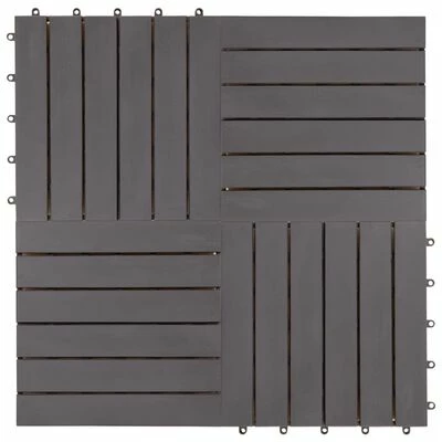 VidaXL Carreaux de terrasse 20pcs Délavage gris 30x30 cm Acacia solide 5 VidaXL Carreaux de terrasse 20pcs Délavage gris 30x30 cm Acacia solide – Image 3