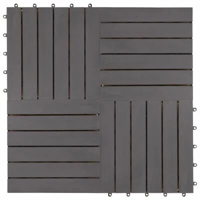 VidaXL Carreaux de terrasse 30pcs Délavage gris 30x30 cm Acacia solide 5 VidaXL Carreaux de terrasse 30pcs Délavage gris 30x30 cm Acacia solide – Image 3