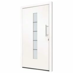 VidaXL Porte d'entrée Aluminium et PVC Blanc 110x210 cm -Matériaux de construction Soldes image 3 3056808