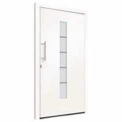 VidaXL Porte d'entrée Aluminium et PVC Blanc 100x210 cm -Matériaux de construction Soldes image 3 3056810