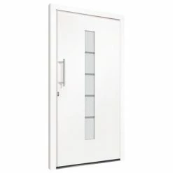 VidaXL Porte d'entrée Aluminium et PVC Blanc 110x210 cm -Matériaux de construction Soldes image 3 3056811