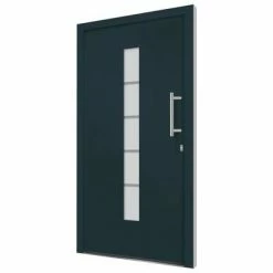 VidaXL Porte d'entrée Aluminium et PVC Anthracite 100x200 cm -Matériaux de construction Soldes image 3 3056812