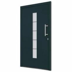 VidaXL Porte d'entrée Aluminium et PVC Anthracite 100x210 cm -Matériaux de construction Soldes image 3 3056813