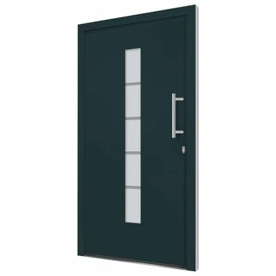 VidaXL Porte d'entrée Aluminium et PVC Anthracite 110x210 cm 5 VidaXL Porte d'entrée Aluminium et PVC Anthracite 110x210 cm – Image 3