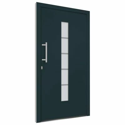 VidaXL Porte d'entrée Aluminium et PVC Anthracite 110x210 cm 4 VidaXL Porte d'entrée Aluminium et PVC Anthracite 110x210 cm – Image 3