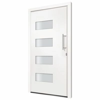 VidaXL Porte d'entrée Aluminium et PVC Blanc 100x200 cm 5 VidaXL Porte d'entrée Aluminium et PVC Blanc 100x200 cm – Image 3