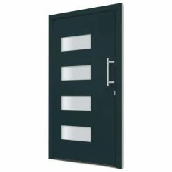 VidaXL Porte d'entrée Aluminium et PVC Anthracite 100x210 cm 10 VidaXL Porte d'entrée Aluminium et PVC Anthracite 100x210 cm -Matériaux de construction Soldes image 3 3056825