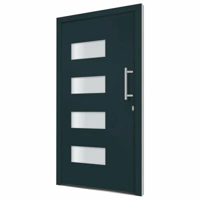 VidaXL Porte d'entrée Aluminium et PVC Anthracite 100x210 cm 5 VidaXL Porte d'entrée Aluminium et PVC Anthracite 100x210 cm – Image 3
