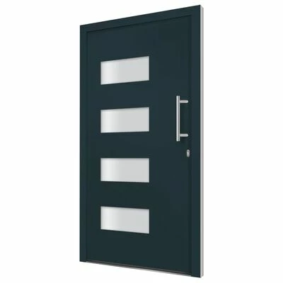 VidaXL Porte d'entrée Aluminium et PVC Anthracite 110x210 cm 5 VidaXL Porte d'entrée Aluminium et PVC Anthracite 110x210 cm – Image 3