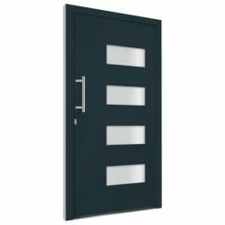 VidaXL Porte d'entrée Aluminium et PVC Anthracite 100x210 cm -Matériaux de construction Soldes image 3 3056828