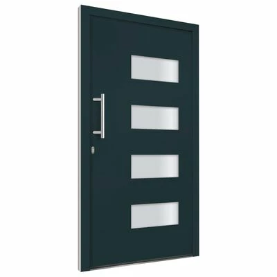 VidaXL Porte d'entrée Aluminium et PVC Anthracite 110x210 cm 5 VidaXL Porte d'entrée Aluminium et PVC Anthracite 110x210 cm – Image 3