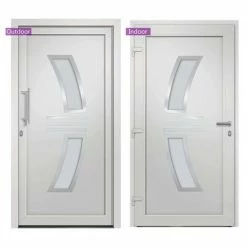 3057562 vidaXL Front Door White 98x208 cm (147139+203899) -Matériaux de construction Soldes image 3 3057562